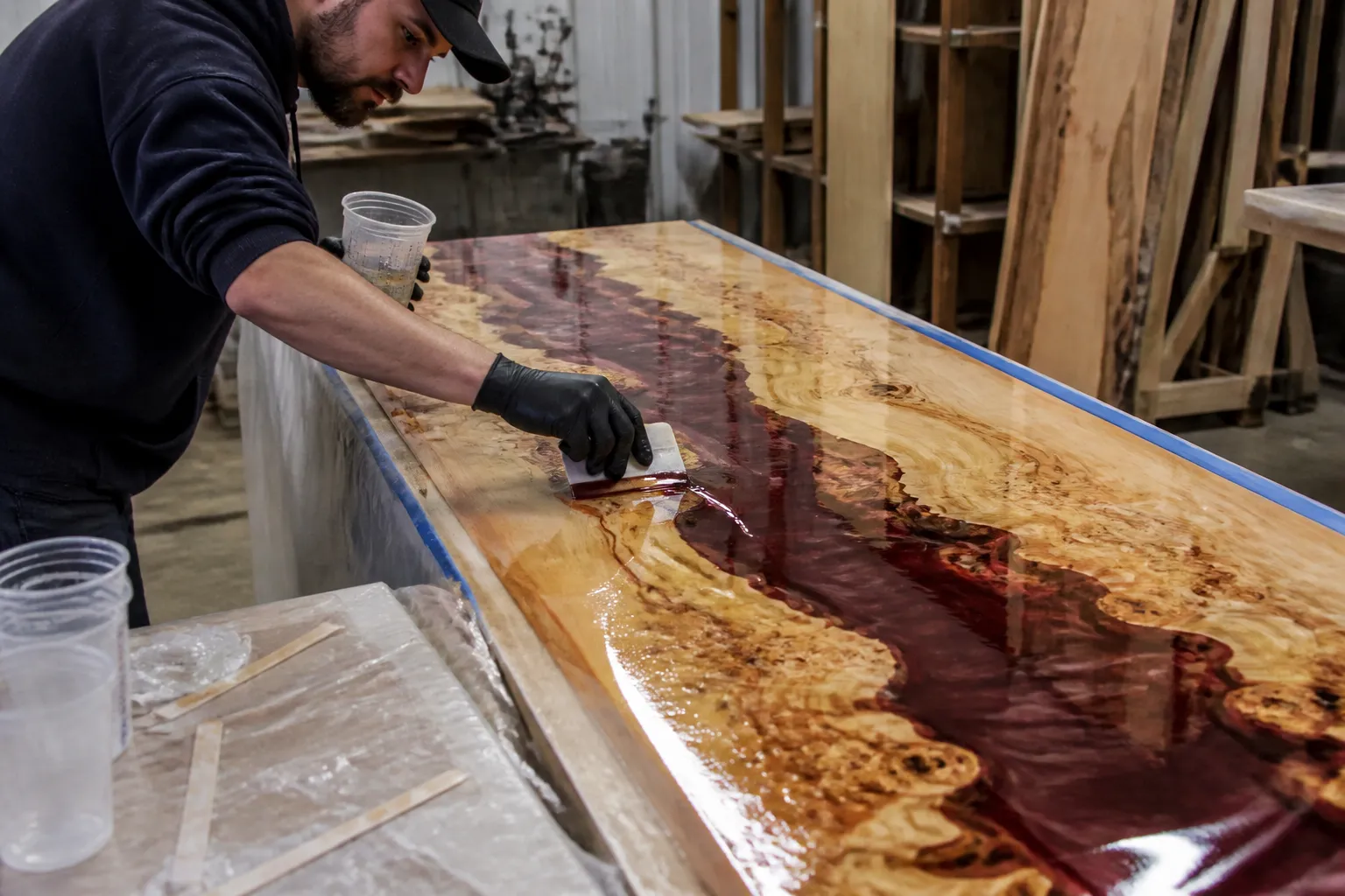 Epoxy countertop fabrication