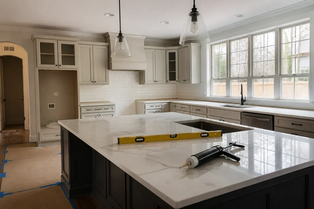 new stone countertops in a Plano kitchen